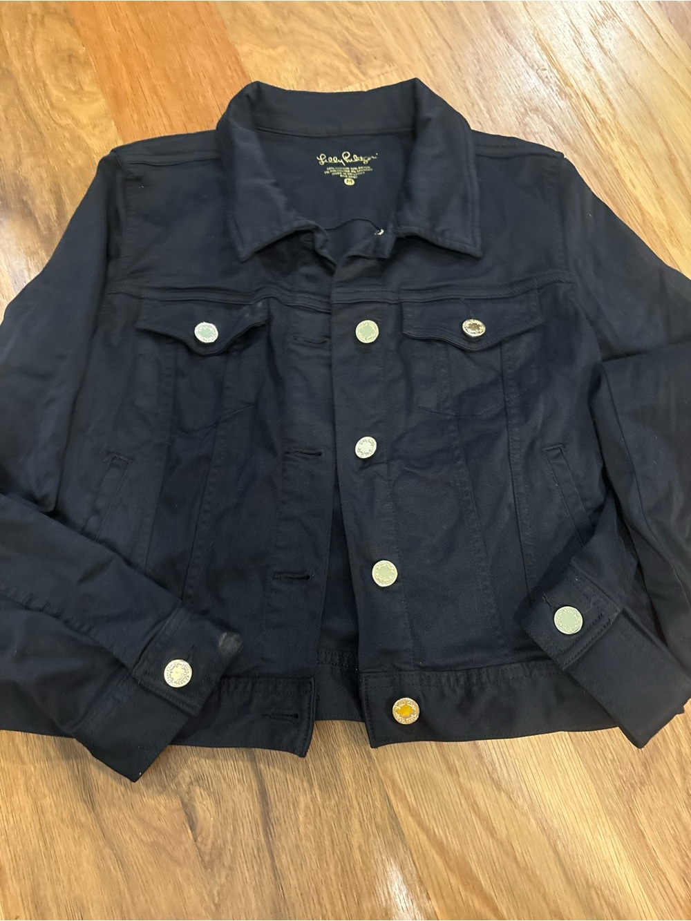 Lilly Pulitzer Black Denim Jean Jacket